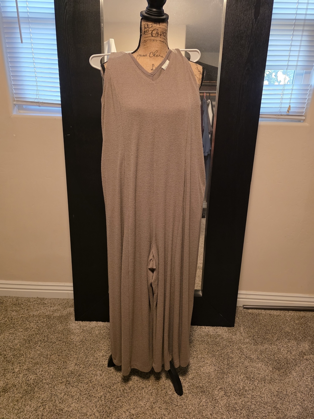 Lane Bryant Taupe Sleeveless Maxi Jumpsuit